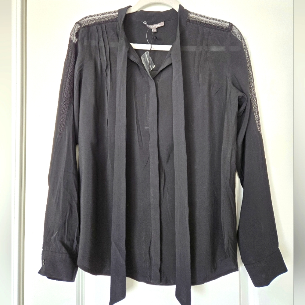 Michael Stars Button down with lace insert at shoulders small